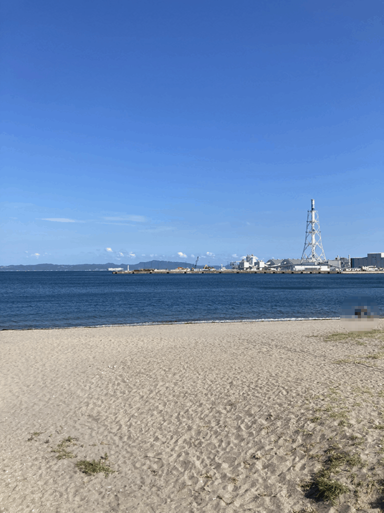 野比海岸から望む発電所と工場群